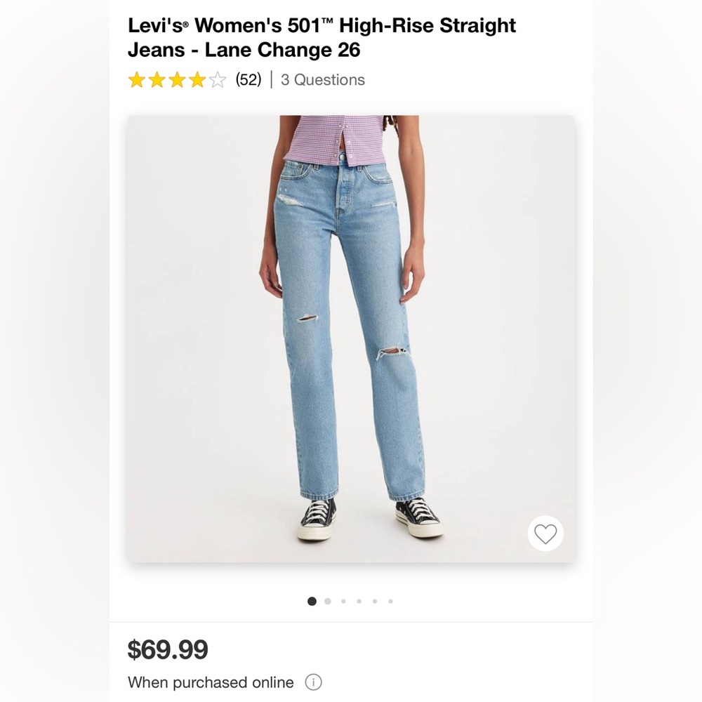 LEVI 501 straight leg jeans | size 26 - Picture 6 of 6